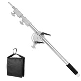 C Stand Boom Arm – Heavy Duty Rotating Crossbar with Sandbag